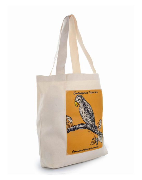 Tote Bag: Jamaican Yellow Billed Parrot by Judith Salmon - Image 2