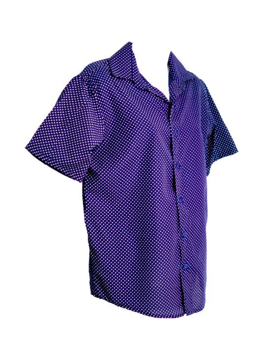 Heckie Gears Navy Polkadot Print Men Shirt - Image 4