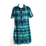 Heckie Gears Tie n Dye Plaid Shirt Dress