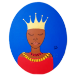 ‘QUEEN’ – Acrylic on (16×20)” Oval Canvas